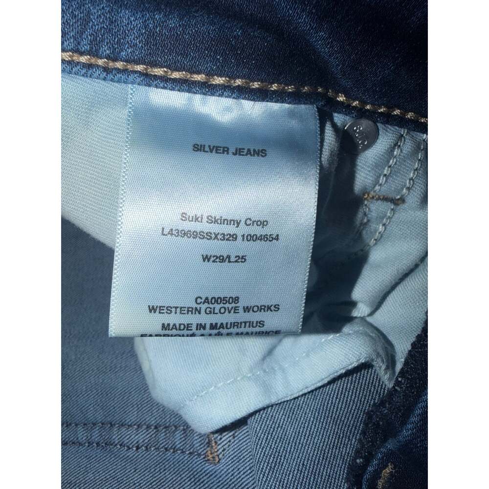 Silver jean CO women’s suki skinny crop blue jeans - Picture 8 of 16